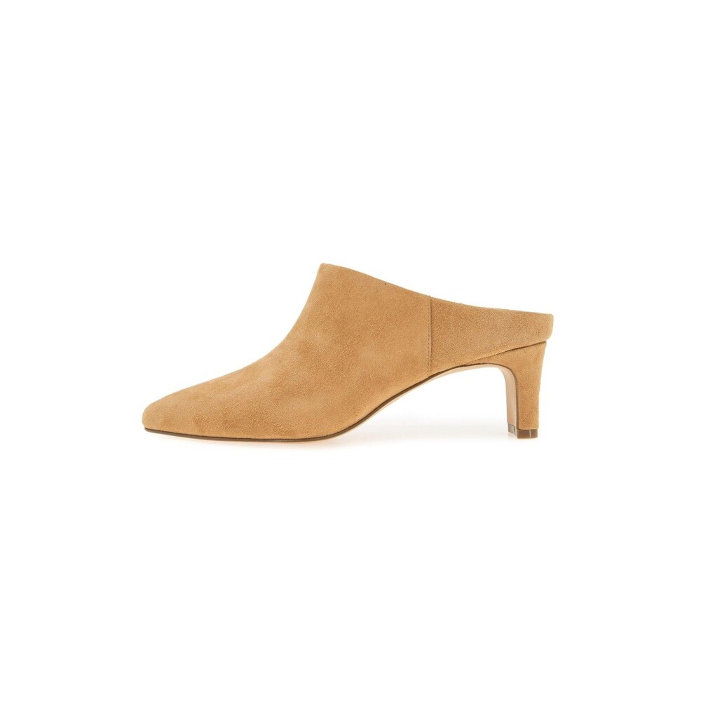 André Assous Willow Women's Suede Mule Heel Biscuit Tan Size 10 New in Box